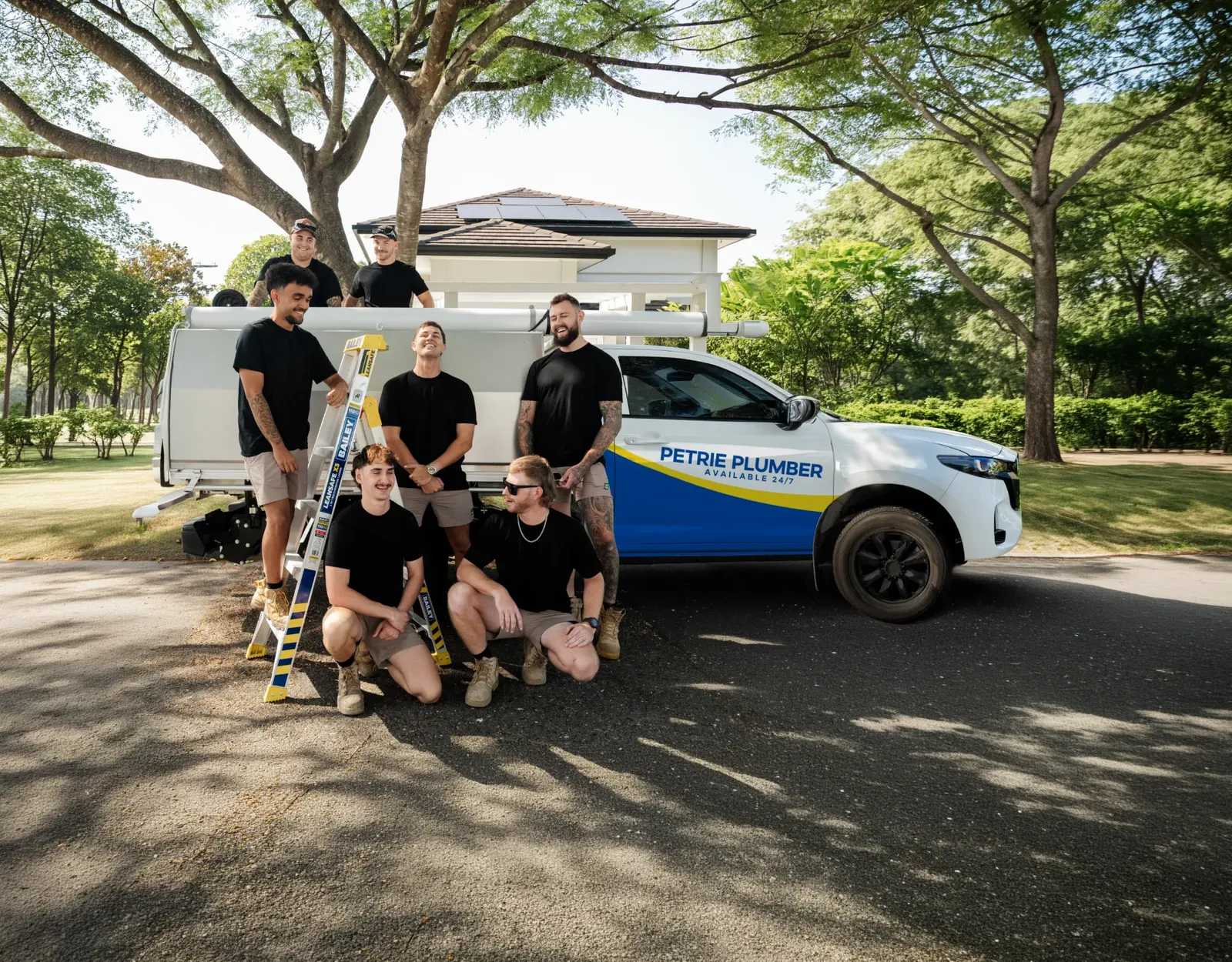 Petrie Plumber ute and team